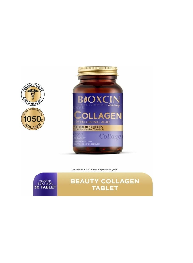 Bioxcin Beauty Collagen 30 Tablets: Hydrolyzed Type I & III for Skin, Hair, Nails - Image 1
